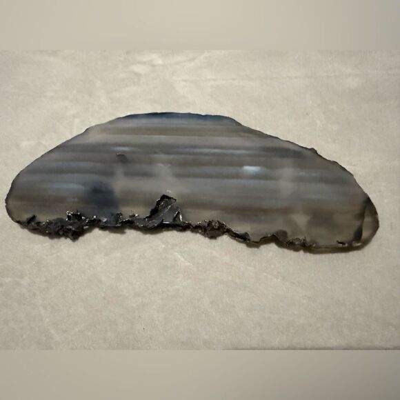 Gray Black Agate Slice Geode Decor Crystal Cut Polished Natural Stone 4” - Picture 6 of 17